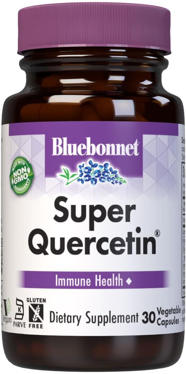 Bluebonnet Nutrition Super Quercetin Vegetable Capsules, Vitamin C Formula, Best for Seasonal & Immune Support, Non GMO, Gluten Free, Soy Free, Milk Free, Kosher, 60 Vegetable Capsules | Immune Health; Non-GMO, Vegan, Kosher Certified, Gluten-Free, Soy-F…