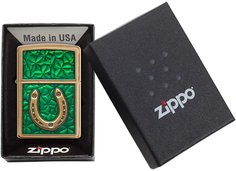 Zippo Clover Design Pocket Lighter, High Polish Chrome, One Size (ZO24699)
