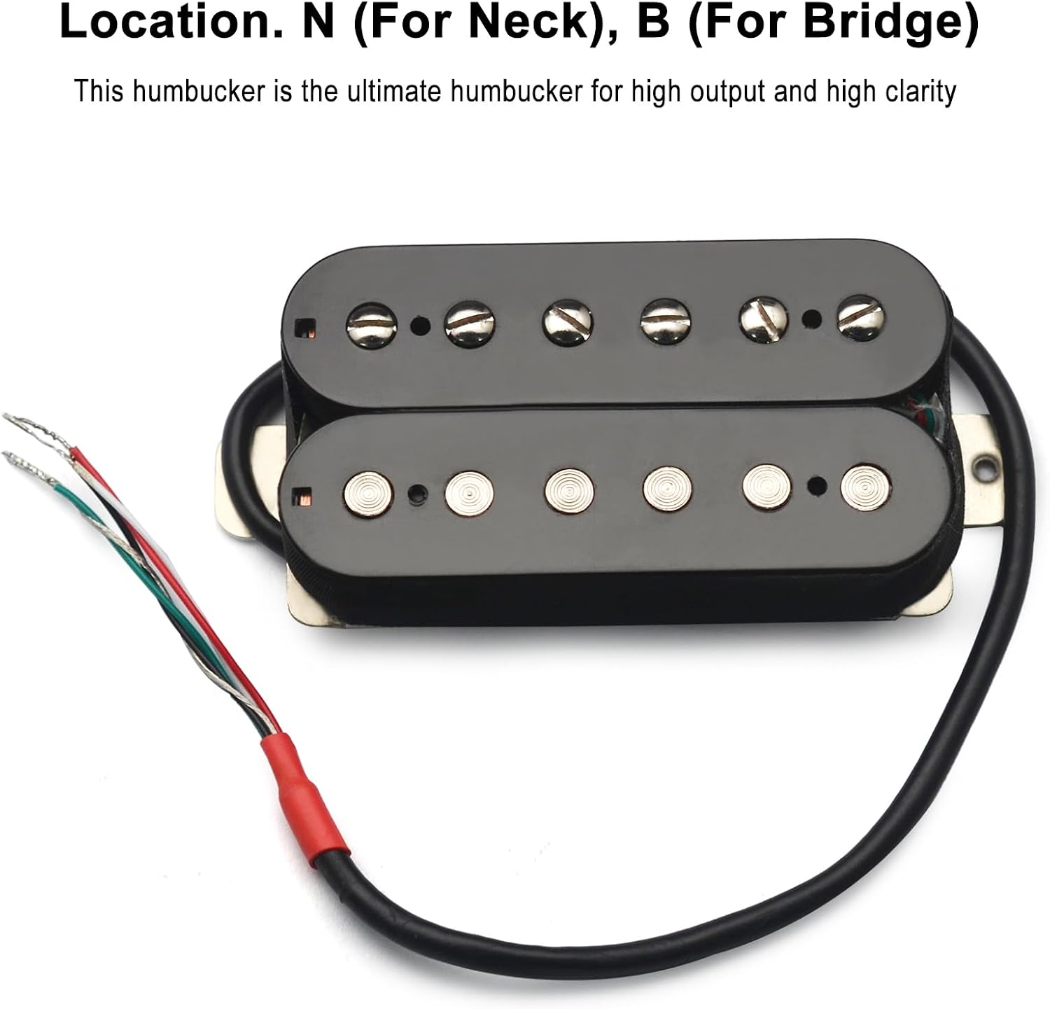 SAPHUE Alnico 5 Humbucker Pickup Double Coil Electric Guitar Pickups Set with Neck and Bridge with Prewired and Screws Parts Accessories Kit Black