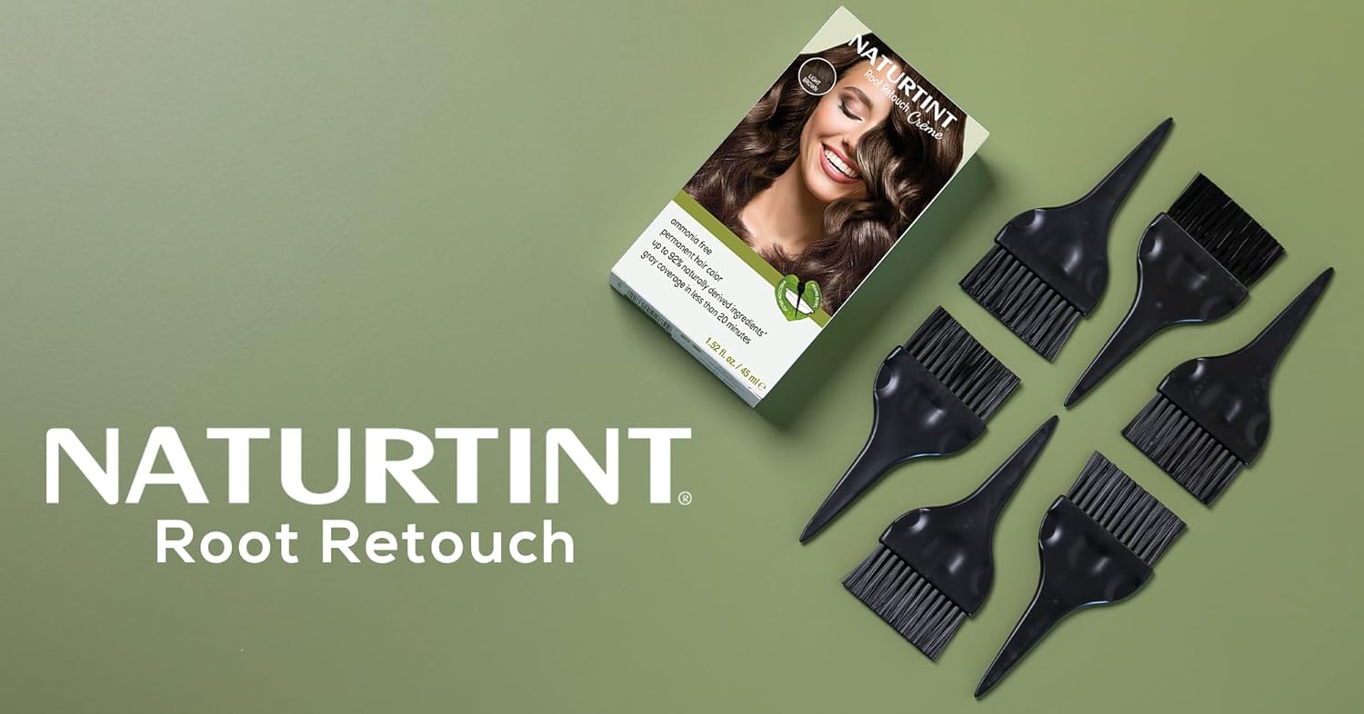 Naturtint Light Brown Root Retouch Crème Permanent Hair Color - Ammonia Free, Conceal Grays, No Artificial Scent, 1.52 Fl Oz