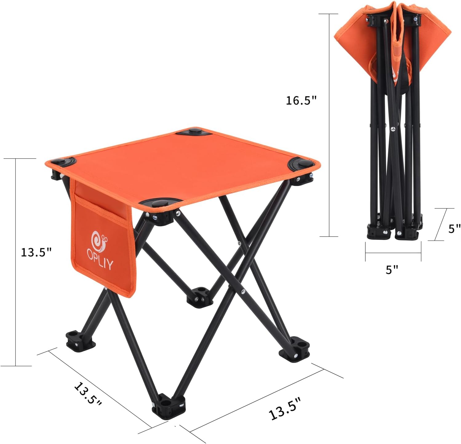 Opliy Camping Stool, Folding Small Chair Portable Camp Stool for Camping Fishing Hiking Gardening and Beach, Camping Seat with Carry Bag (Blue-Leaf)