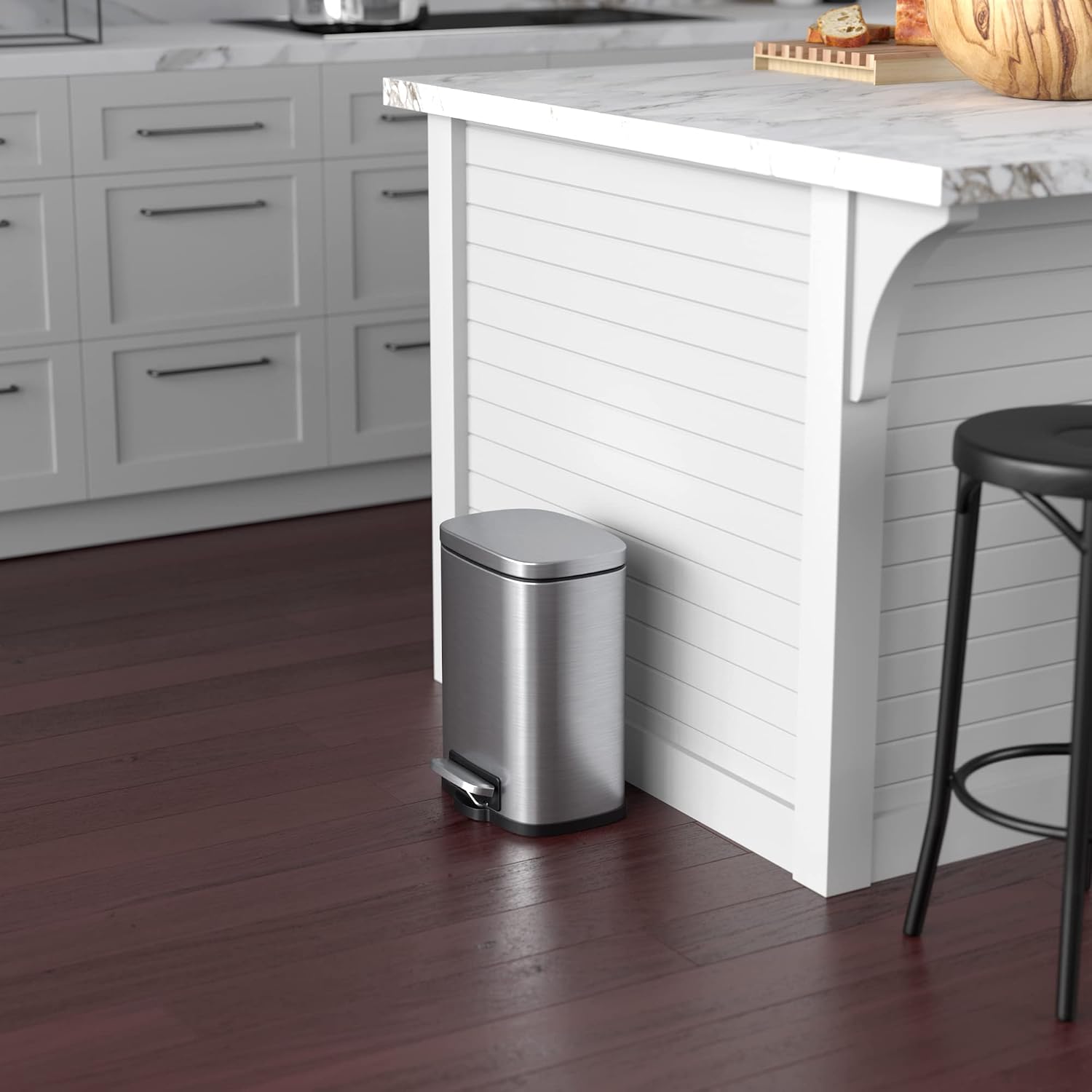 iTouchless 13 Gallon Touchless Sensor Garbage Can, Stainless Steel, Round Sensor Automatic Trash Can for Kitchen and Office