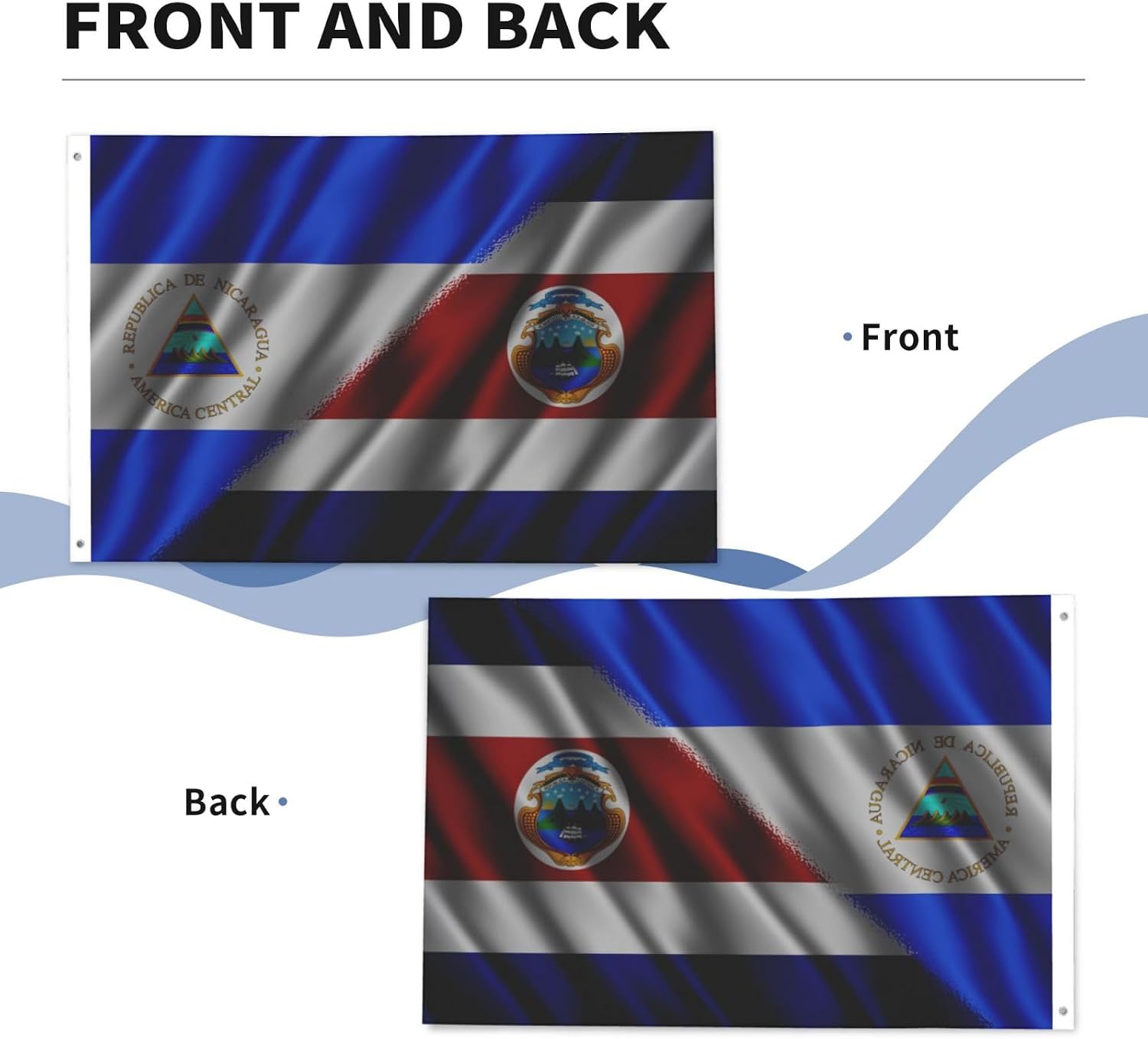 Nicaraguan Nicaragua And American Usa Flag 2x3 Ft Flags Double-Sided Printing Outdoor Indoor Decoration Country Flag 2x3 Foot Polyester Banner