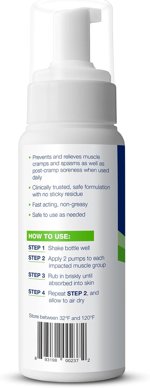 Theraworx Muscle Cramps Relief Foam with Magnesium Sulfate, 7.1oz (1 Count) | Clinically Trusted, Fast-Acting Muscle & Leg Cramp Relief, Made with Magnesium Sulfate. Paraben-Free, no mess or strong odor.