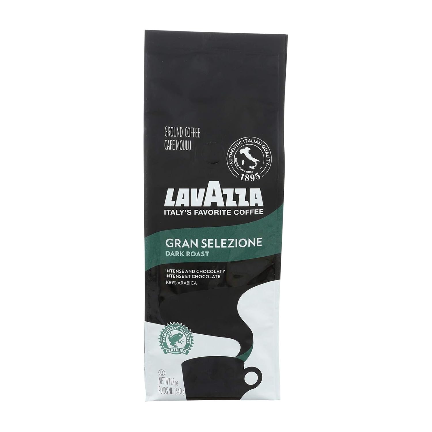 Lavazza Italian Roast Ground Coffee 12oz Bag, Extra Dark Roast (Pack of 1) - Package May Vary