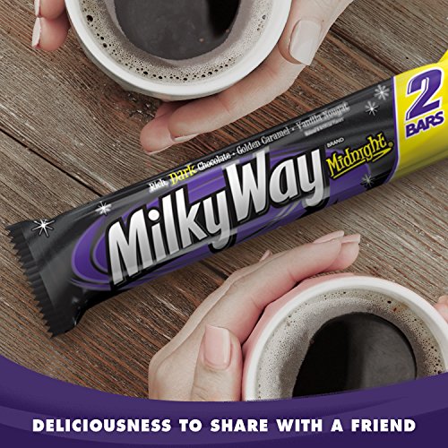 MILKY WAY Midnight Dark Chocolate Candy Bars, Sharing Size, 24-Count Box | Snack-ready dark chocolate bars, chocolate bar, 2.83-Ounce, sharing size, 24-count box, midnight milky way candy bars bulk