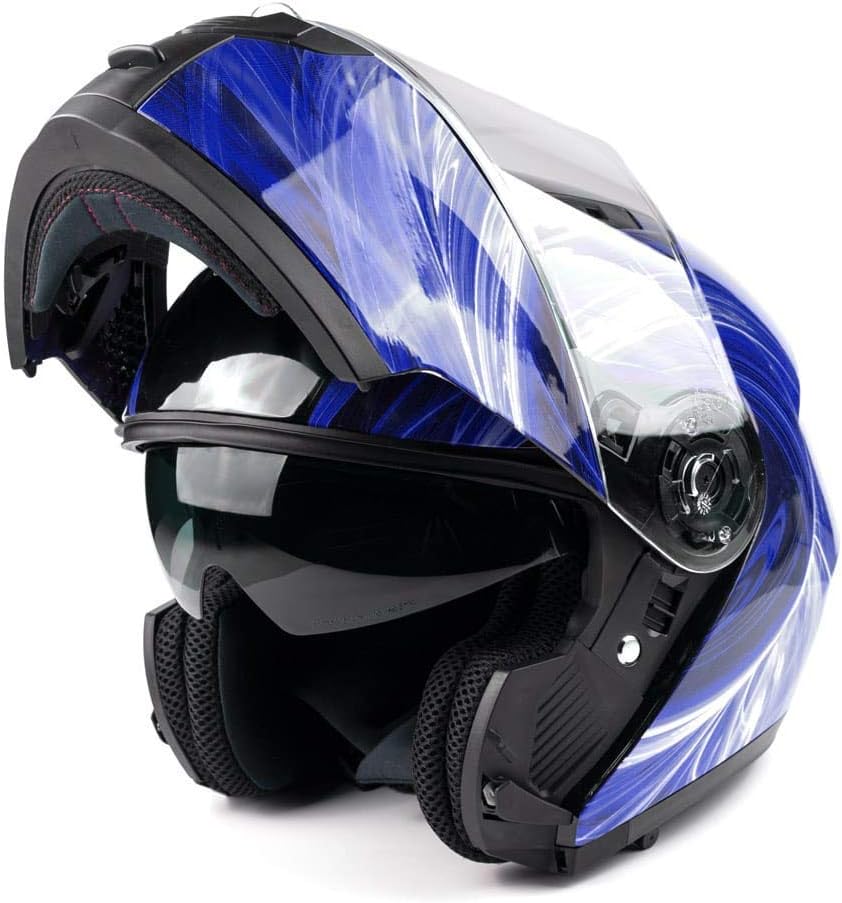 Adult Modular Motorcycle Helmet DOT w/Retractable Sunglass Full Face Flip-up Typhoon TH158