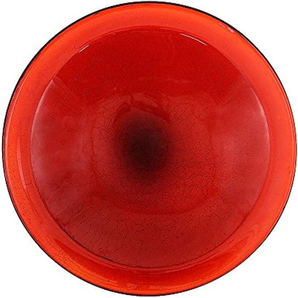 Achla Designs Crackle Glass Bowl, 12-in, Mandarin