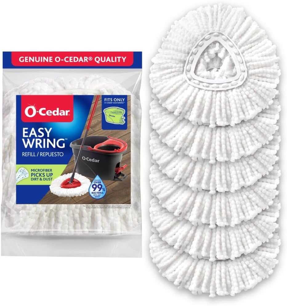 O-Cedar EasyWring Spin Mop Microfiber Refill, White Packaging May Vary