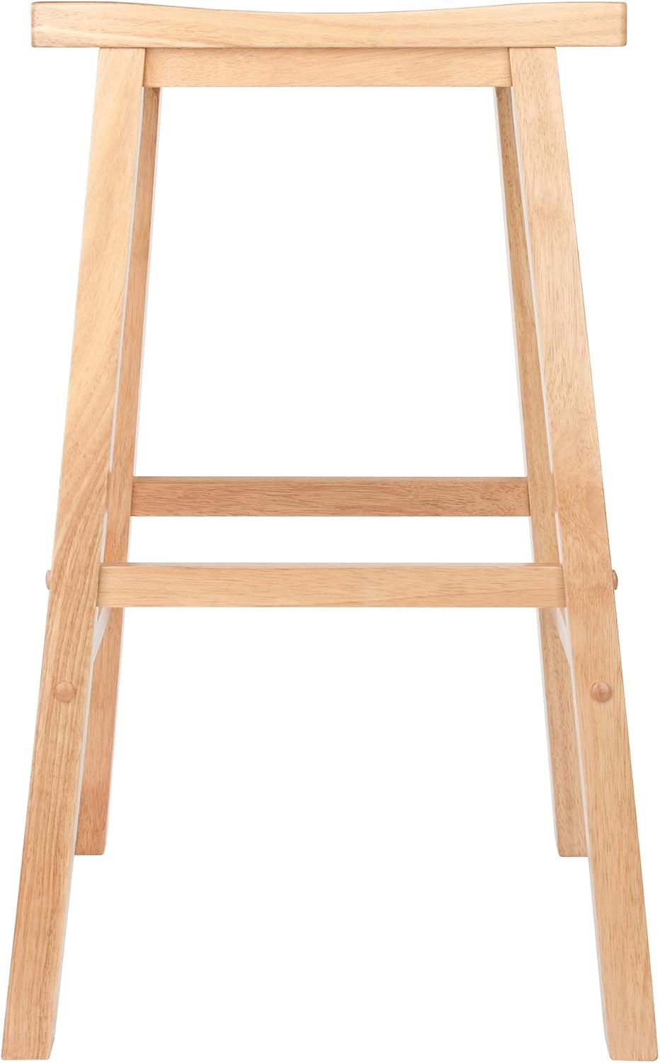 Winsome Satori Saddle Seat Counter Stool, Walnut, 24" | Classic Backless Bar Chairs for Kitchen & Dining Room Seating, Timeless Essential Furniture for Home, Dorm, Apartments