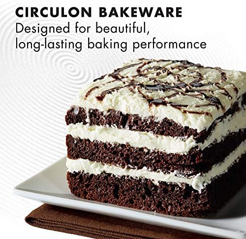 Circulon 47110 Nonstick Bakeware Set with Cookie and Cake Pans 3 Piece Chocolate
