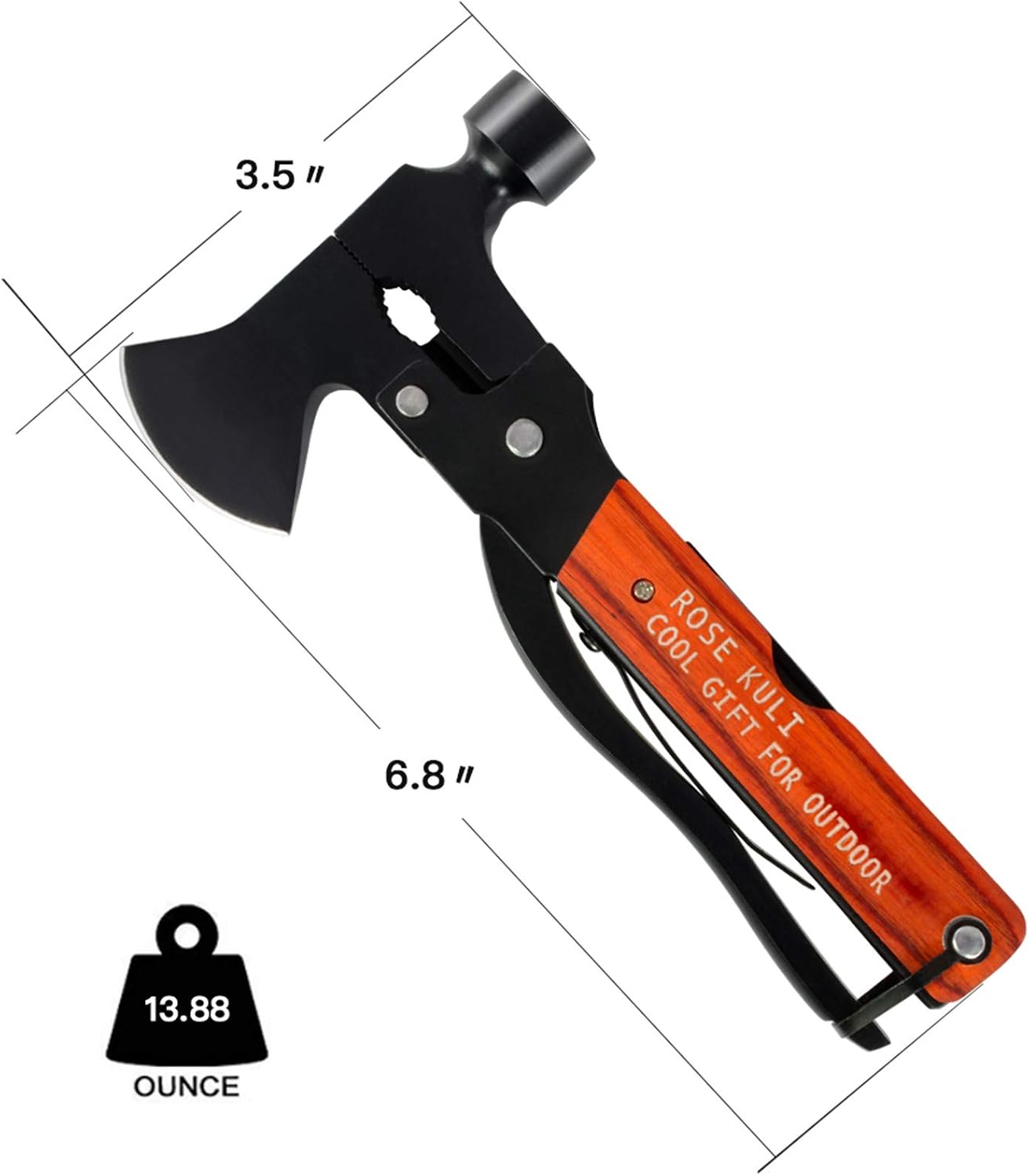 18-in-1 Multitool Camping Axe Hammer, Multi Tool with Plier, Knife | Emergency Escape Tool, Survival Gear for Outdoor Hunting Hiking, Fathers Day Gift for Men Dad Husband Boyfriend