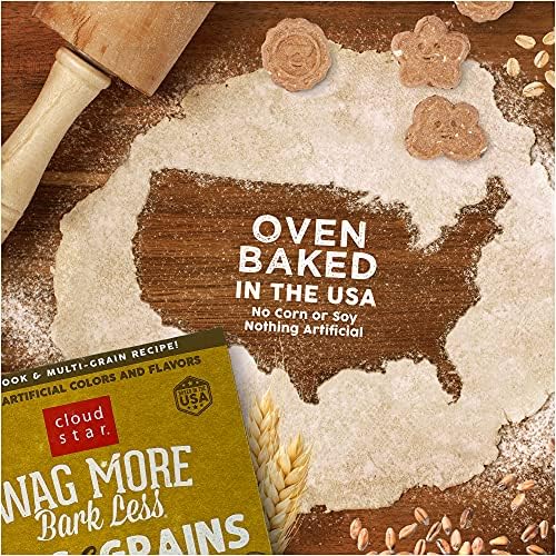 Cloud Star Wag More Bark Less - Dog Treats - Crunchy Biscuits - Oats & Grains Peanut Butter - 16 oz Box