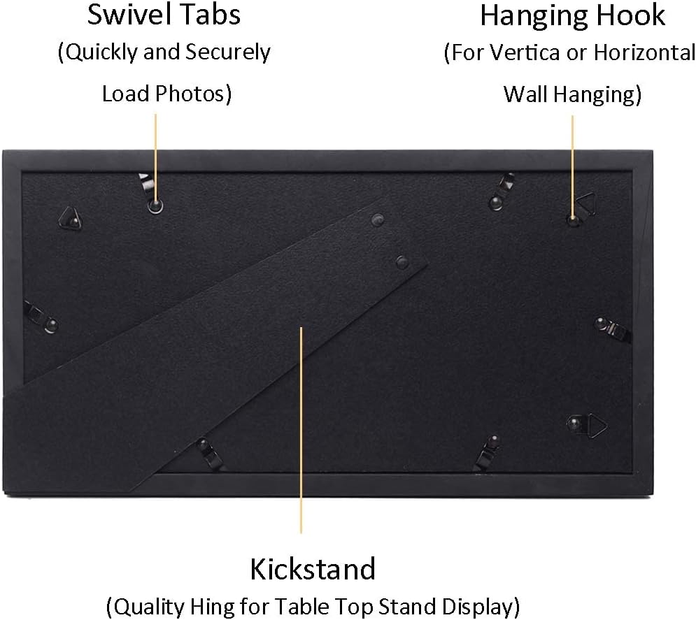 4x6 5-Opening Collage Picture Frame Black Wood