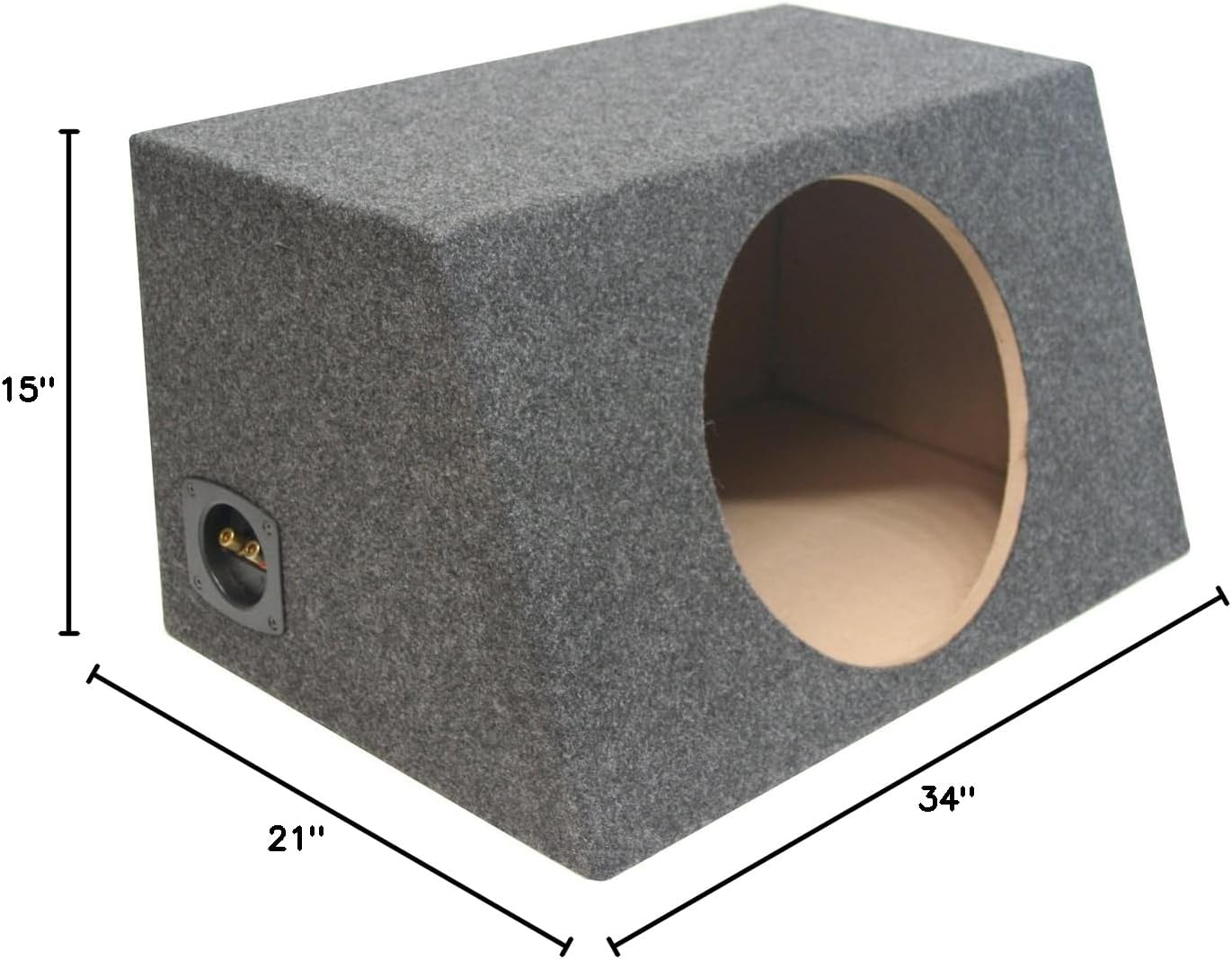 American Sound Connection Car Audio Single 15" Sealed Subwoofer Salnted Hatchback Stereo Sub Box Enclosure