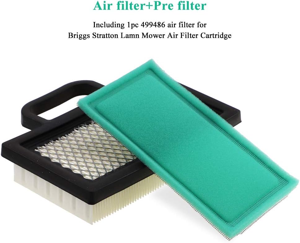 698754 499486 Air Filter 696854 Oil Filter for briggs stratton Intek Extended Life Series V-Twin 18-26 HP Engine 499486S Air AM125424 Oil Filter Kit
