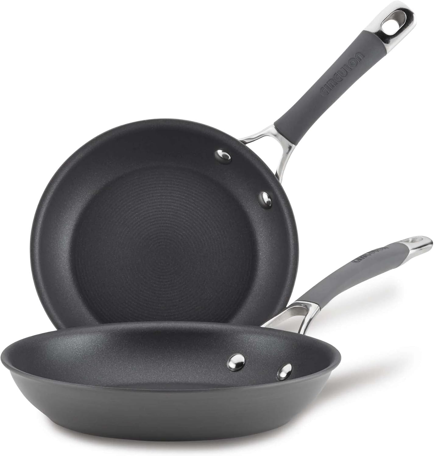 Circulon Radiance Hard Anodized Nonstick Deep Frying Pan with Lid, 12 inch Frying Pan with Lid, Deep Skillet, Gray