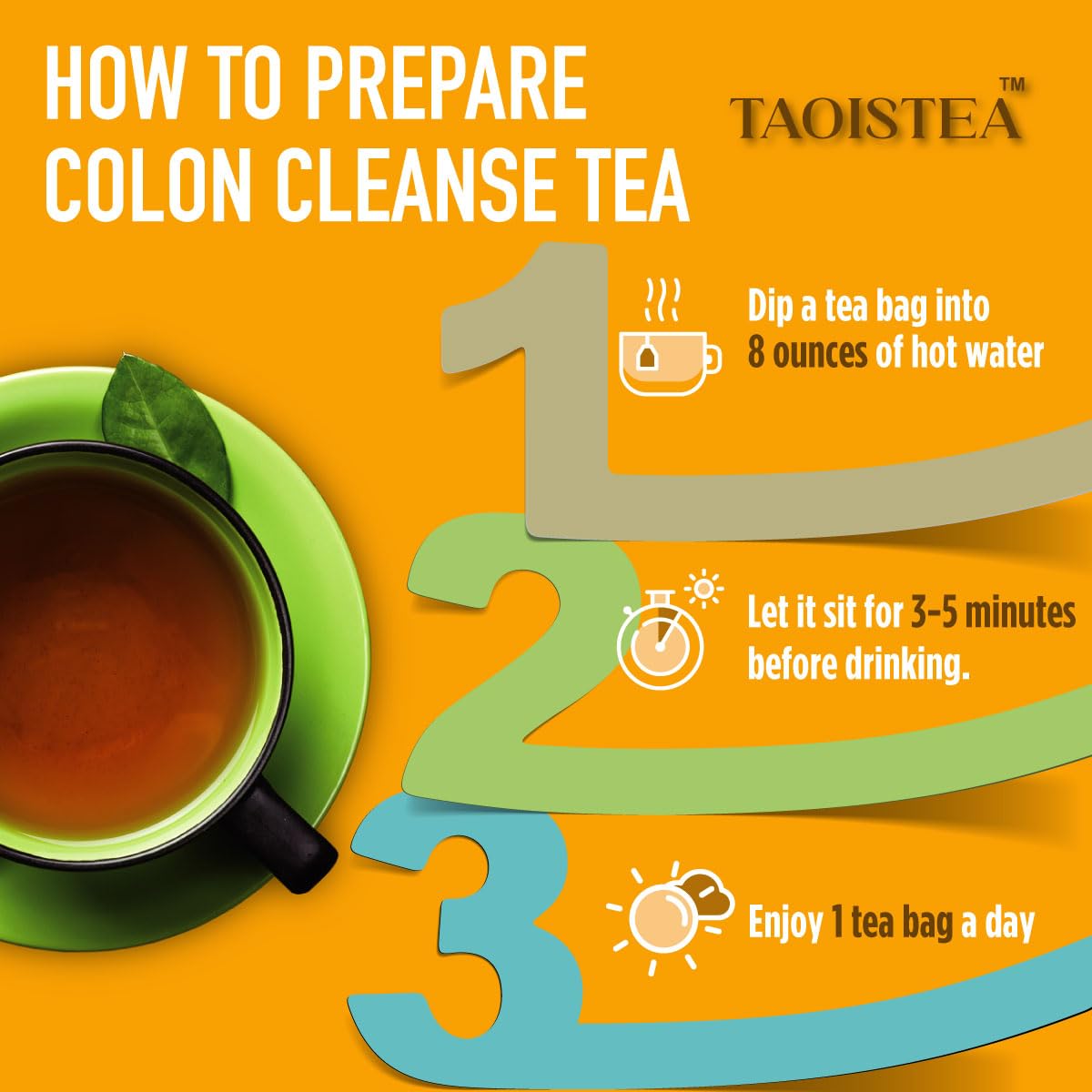 TAOISTEA 14 Day Detox Tea for Weight Loss, Body Cleanse, Metabolism Boost - Morning Boost and Night Cleanse Teas