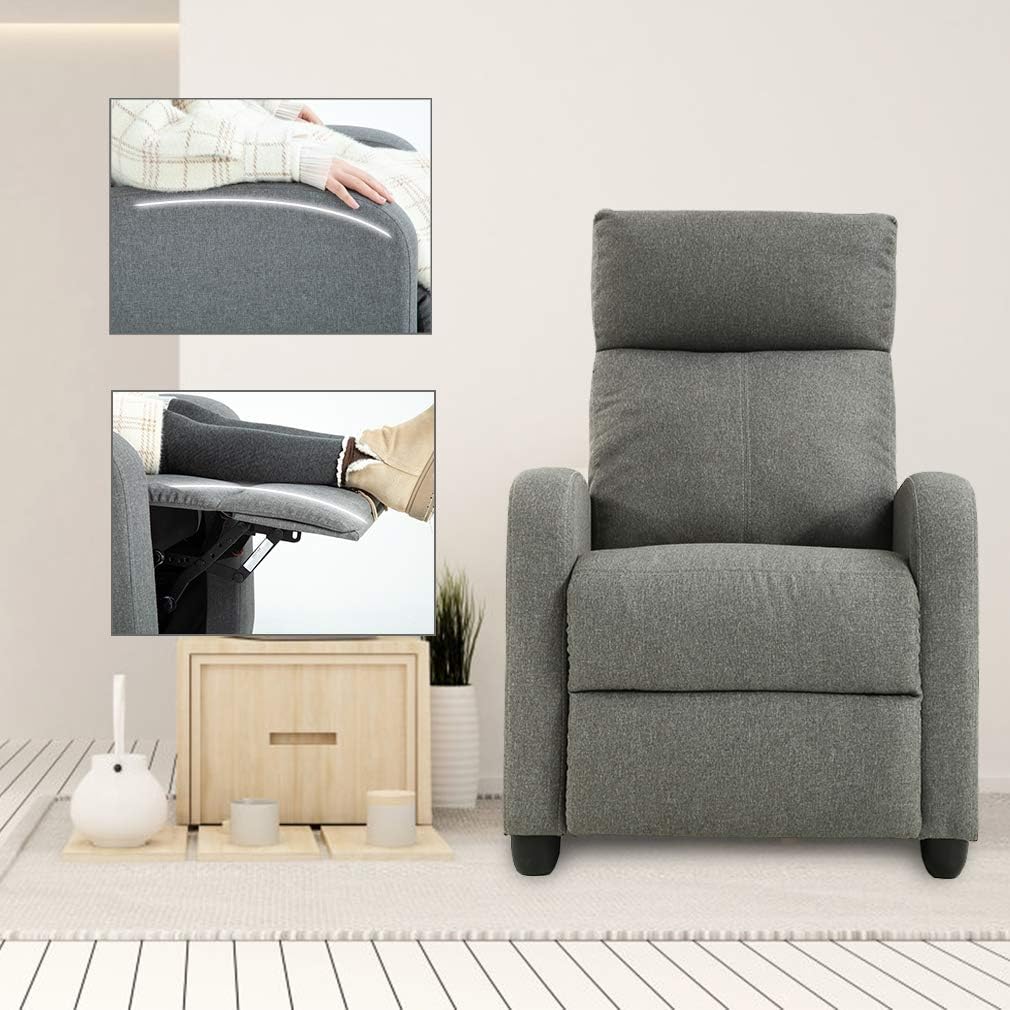FDW | Recliner Chair | with 2 Point Massage Function | Black, PU Leather
