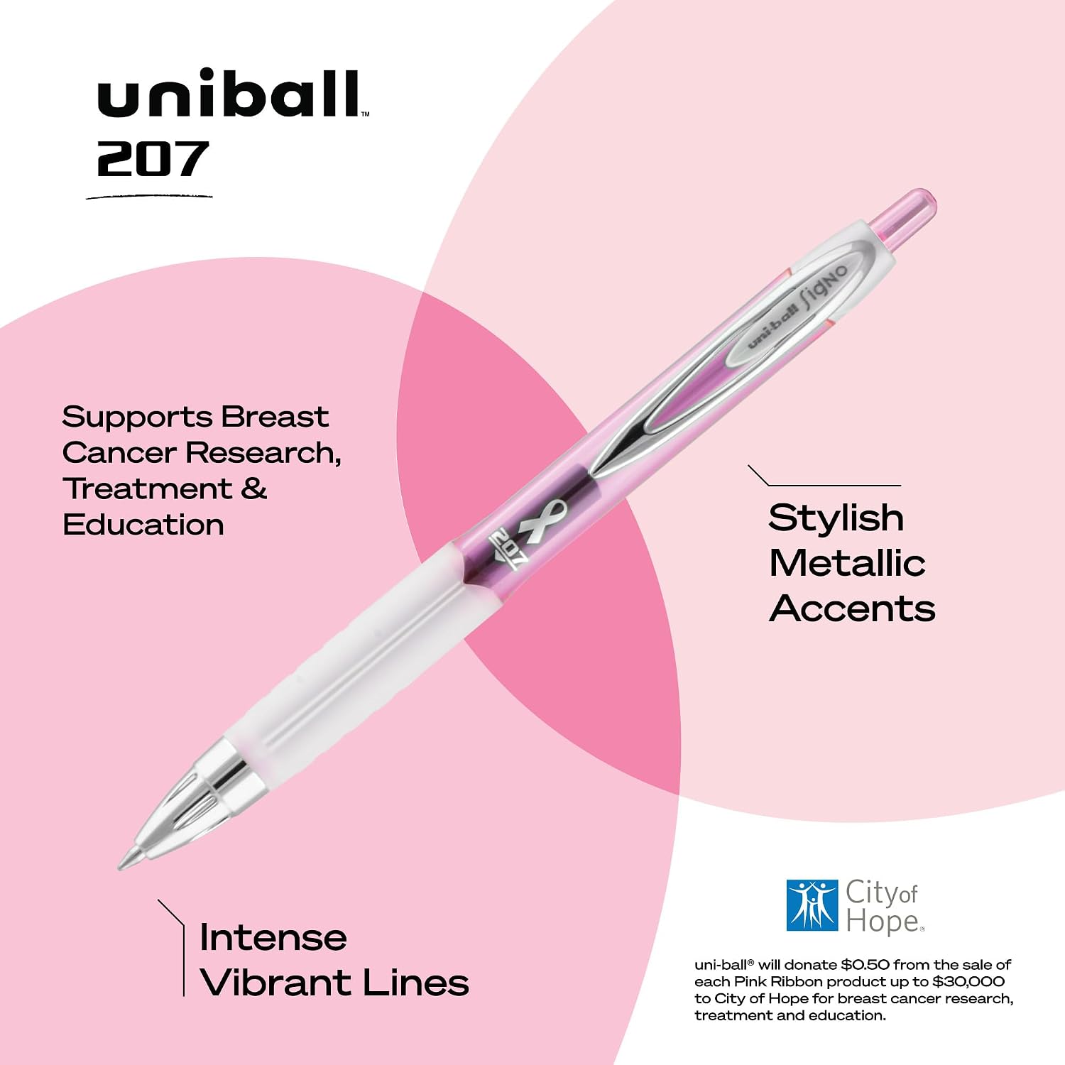 uniball™ 207 Gel Pens, Black Ink, 0.7mm Medium Point, Retractable, 12 Count | Smooth Writing, Fraud-Resistant, uni Super Ink™