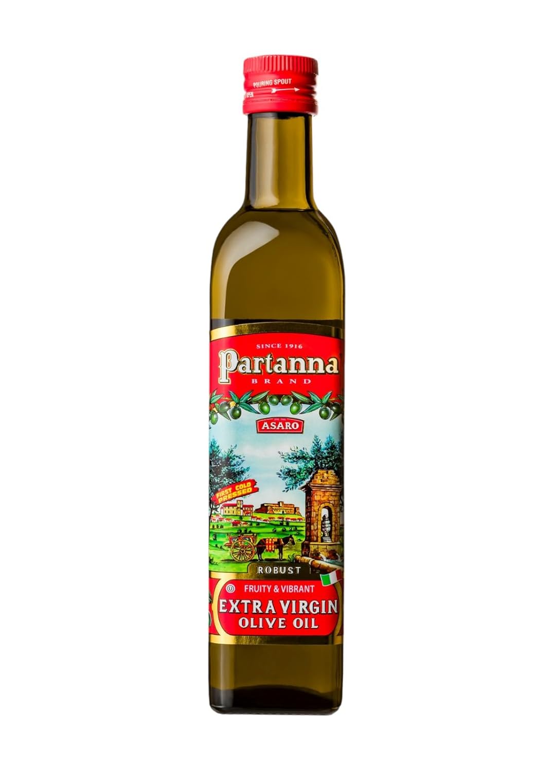 Partanna Robust Extra Virgin Olive Oil, 33.8 fl oz (1 L)