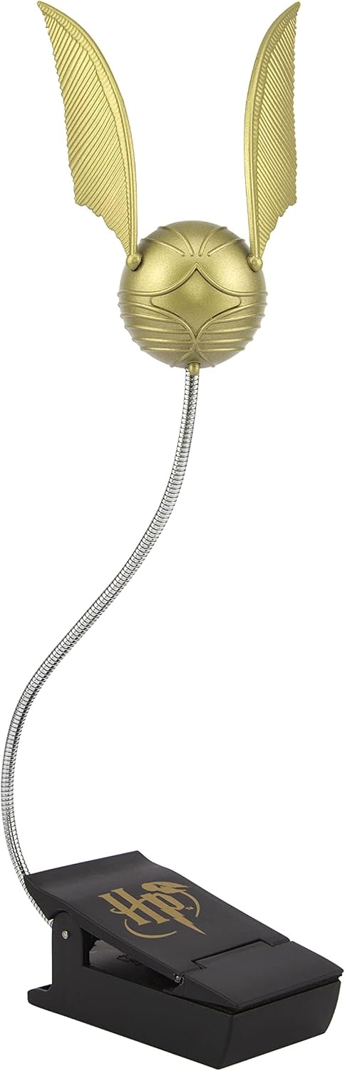 Paladone Golden Snitch Lumi Clip | Convenient Harry Potter Themed Reading Light | Dual Powered by Batteries or USB, Gold