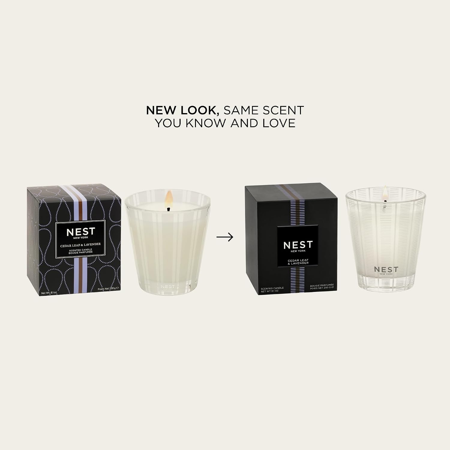 NEST New York Scented Classic Candle, Grapefruit - 8.1 oz - Up to 60-Hour Burn Time - Reusable Glass Vessel