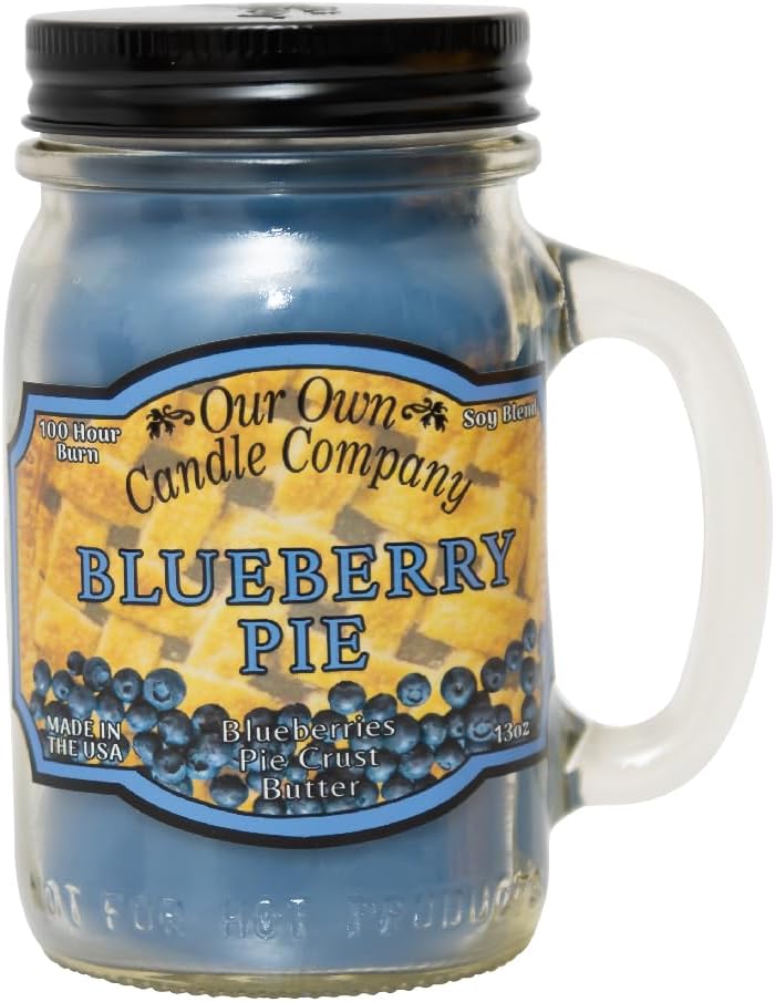 Balsam Pine Scented Mason Jar Candle, Our Own Candle Company, 13 oz | Clean, fresh Balsam-pine-tree scent; soy blend wax; lead-free wick with patented straightener; long lasting