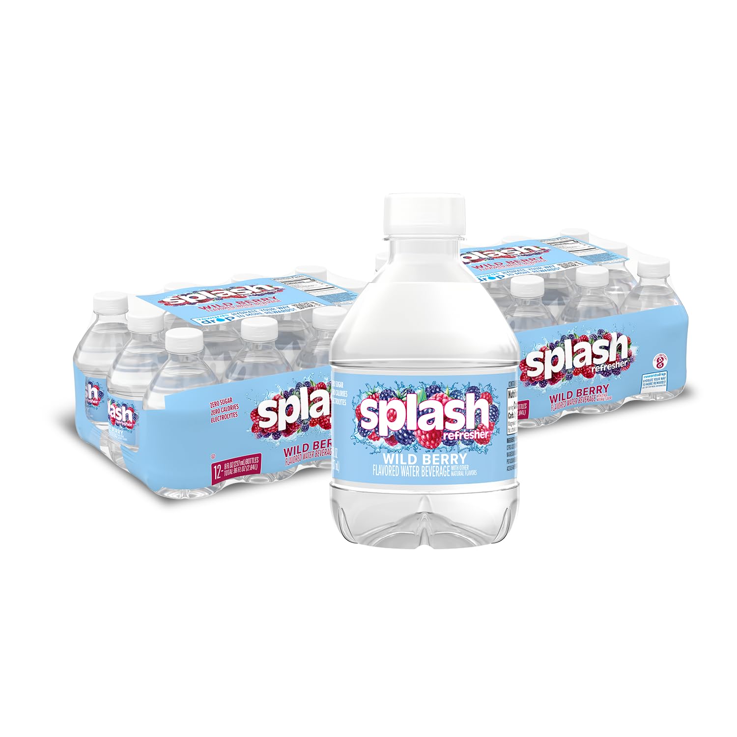 SPLASH REFRESHER Flavored Water Bottles, Mandarin Orange - 6 Pack | Refreshing Flavored Bottled Water with Electrolytes - Zero Sugar & Zero Calories - 16.9 Fl Oz