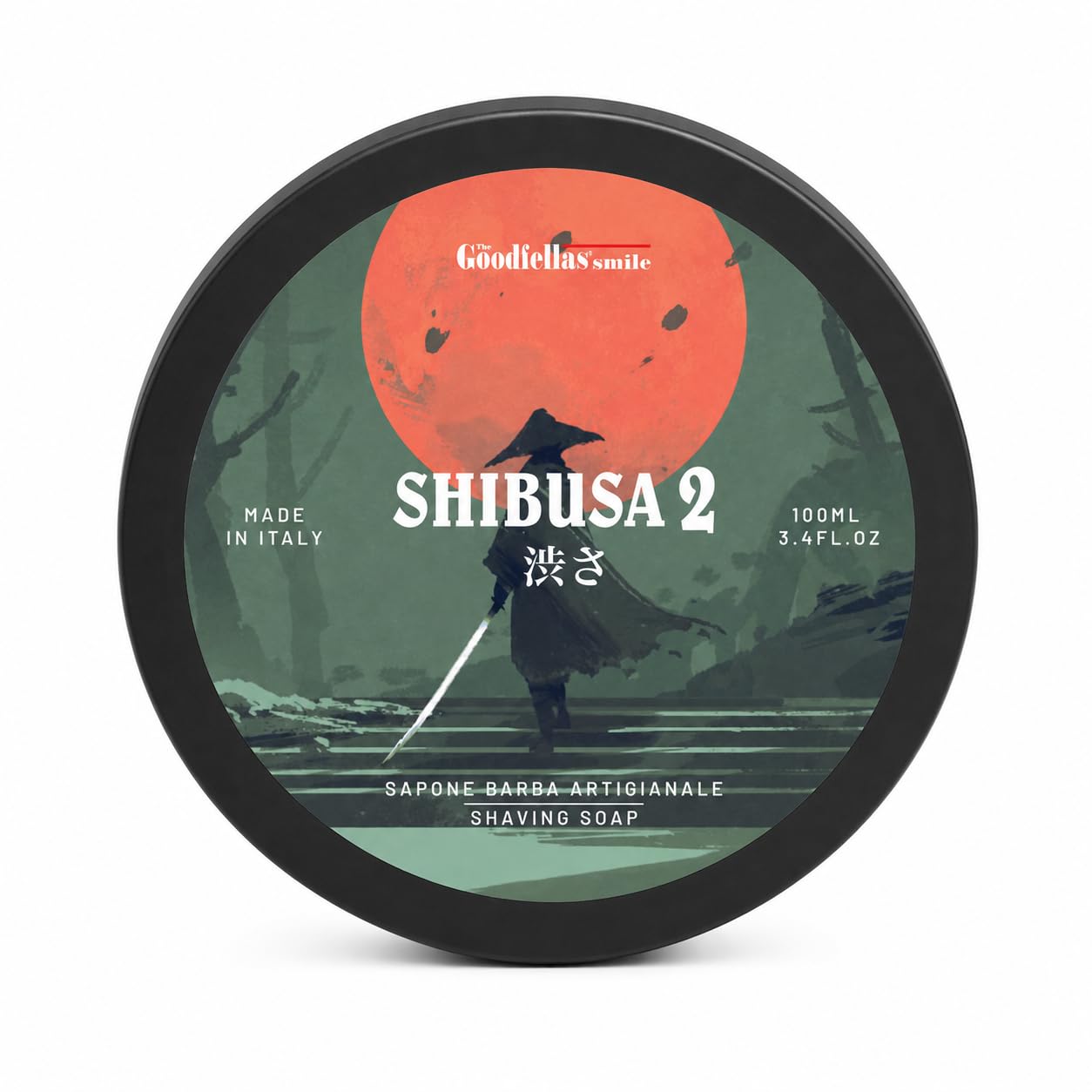 Goodfellas' Smile Shibusa 2 Tallow Shaving Soap, Made in Italy | Builds Dense, Cushioning Lather For Smooth Razor Glide, Scented With Almond, Peach