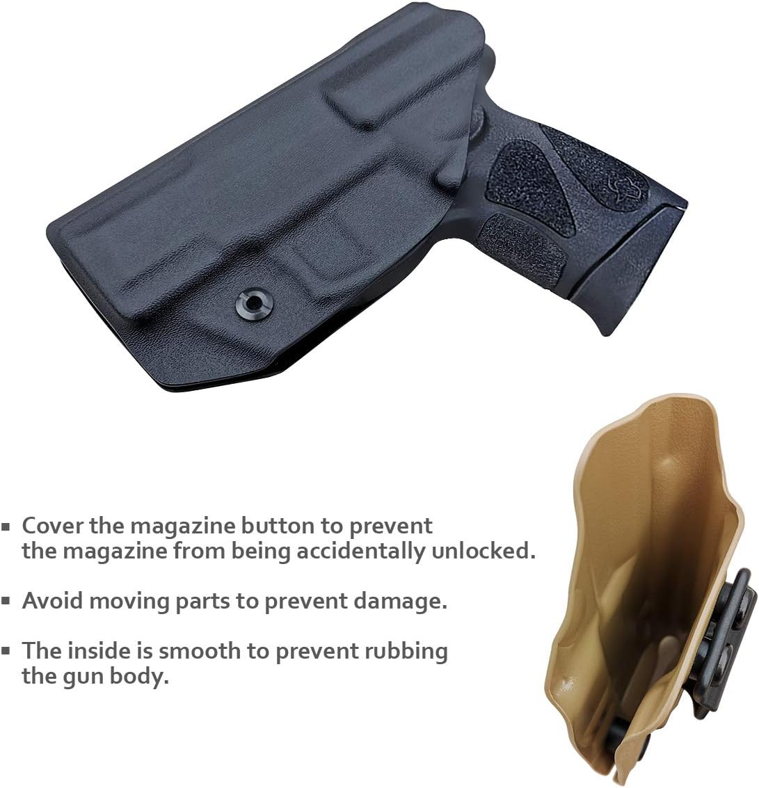 Taurus G2C Holster IWB Kydex for Taurus G2C 9mm & Millennium PT111 G2 / PT140 Pistol - Inside Waistband - Adj. Cant Retention - Cover Mag-Buttom
