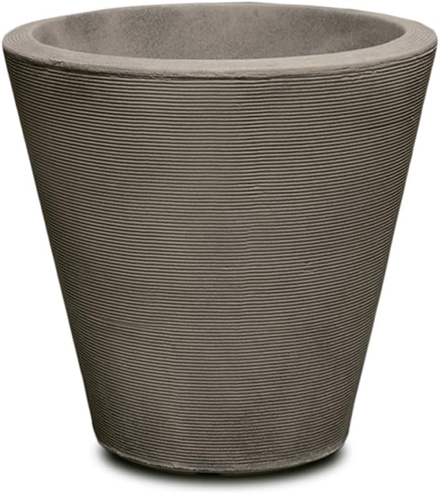 Crescent Garden Madison Planter– Weather-Resistant, Double Walled Indoor/Outdoor Plant Pot with Drain Hole – Durable All-Season Flower Container, 14" W (Cloud White)
