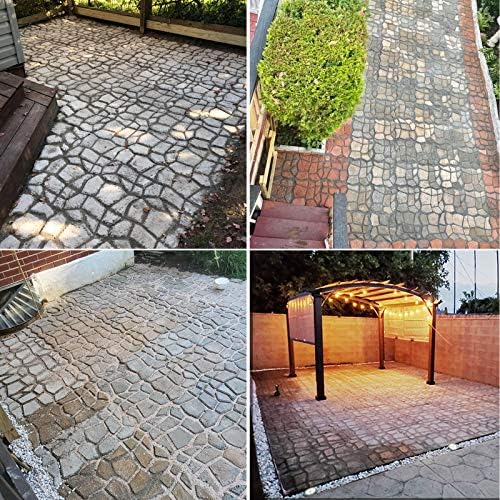 Walk Maker, Pathmate Stone Moldings Paving Pavement Concrete Molds Stepping Stone Paver Walk Way Mold for Patio, Lawn & Garden(Big Size:16.9 x 16.9 x 1.6 inch)