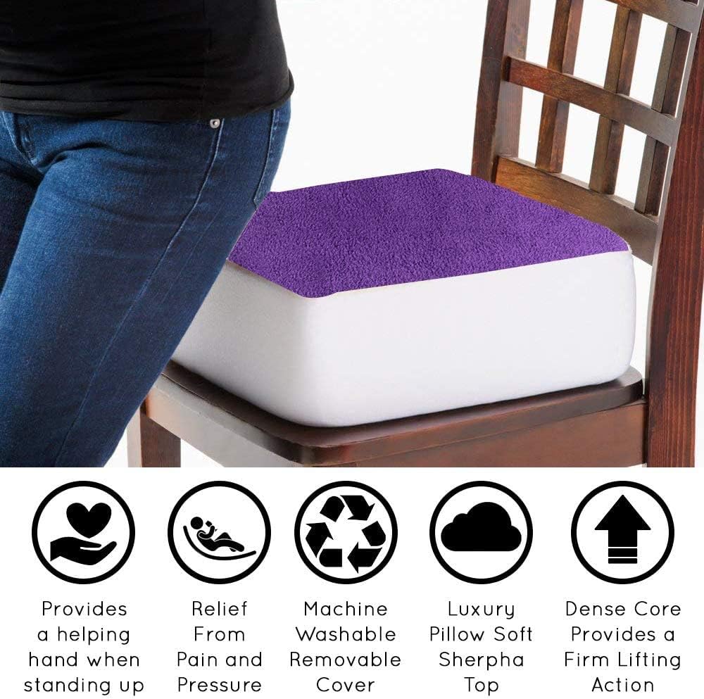 Comfort Finds Rise with Ease Seat Cushion - Thick Firm Chair Cushion Booster - Extra Thick Foam Pad for Home, Patio