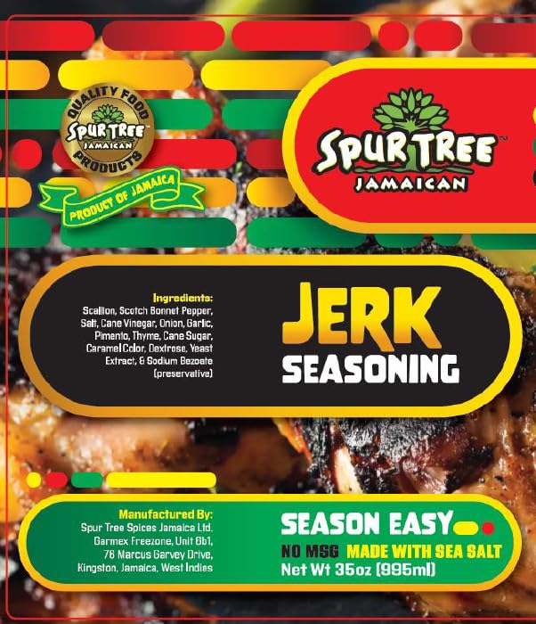 Spur Tree Jamaican Jerk Seasoning, 35 Oz | Authentic Caribbean, Jerk Sauce, All-Natural and Fresh Ingredients