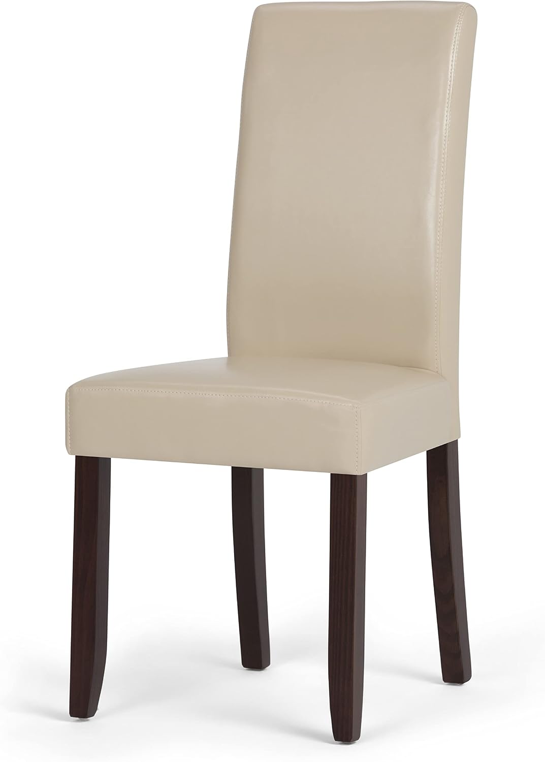 SIMPLIHOME Acadian Vegan Leather Parsons Dining Chairs in Cream (Set of 2)