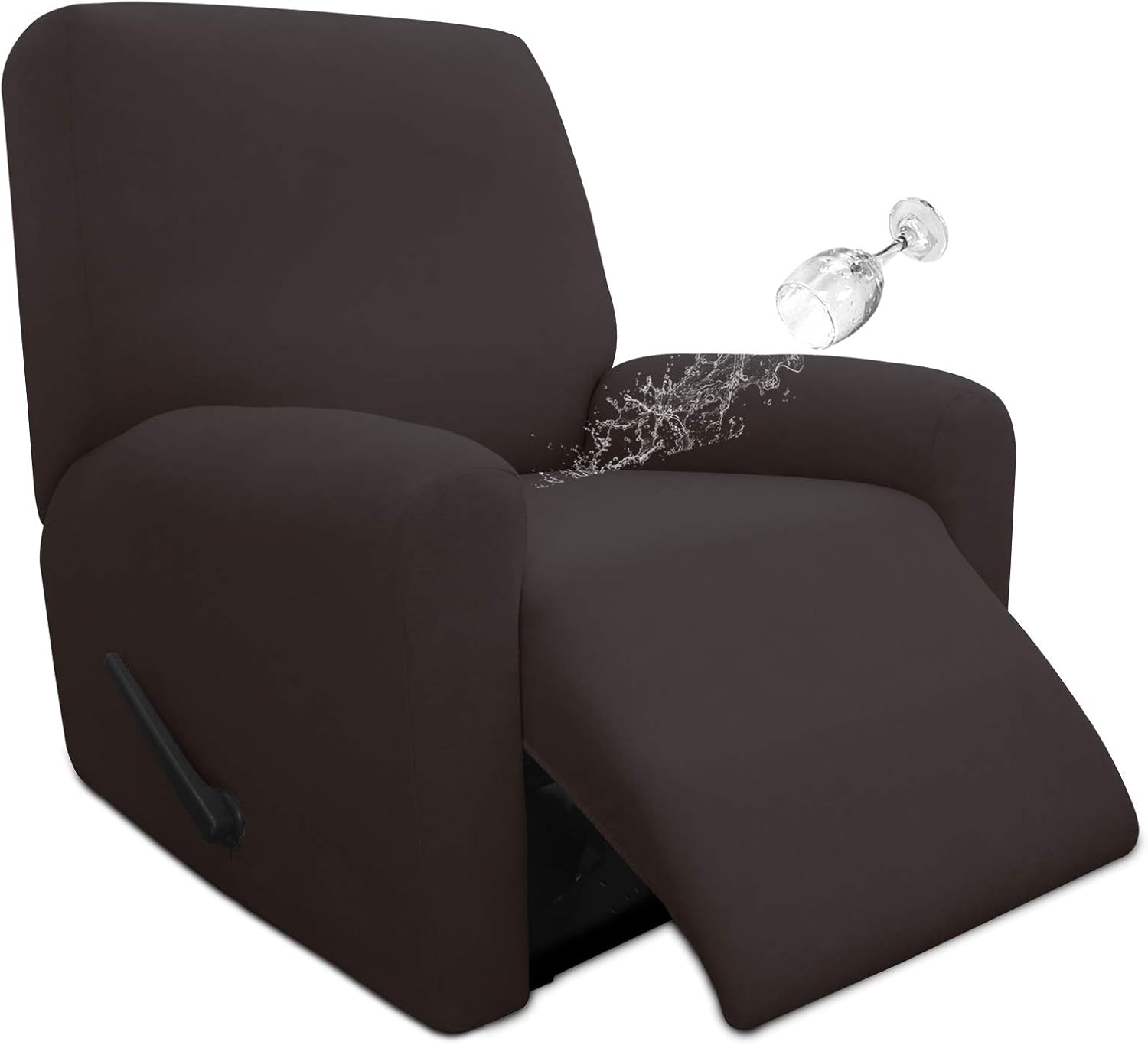 Easy-Going 4 Pieces Waterproof Recliner Chair Slipcover Washable | Stretch Soft Couch Cover for Dogs, Sofa Slipcover for Recliner Couch Furniture Protector for Kids, Pets Dark Gray
