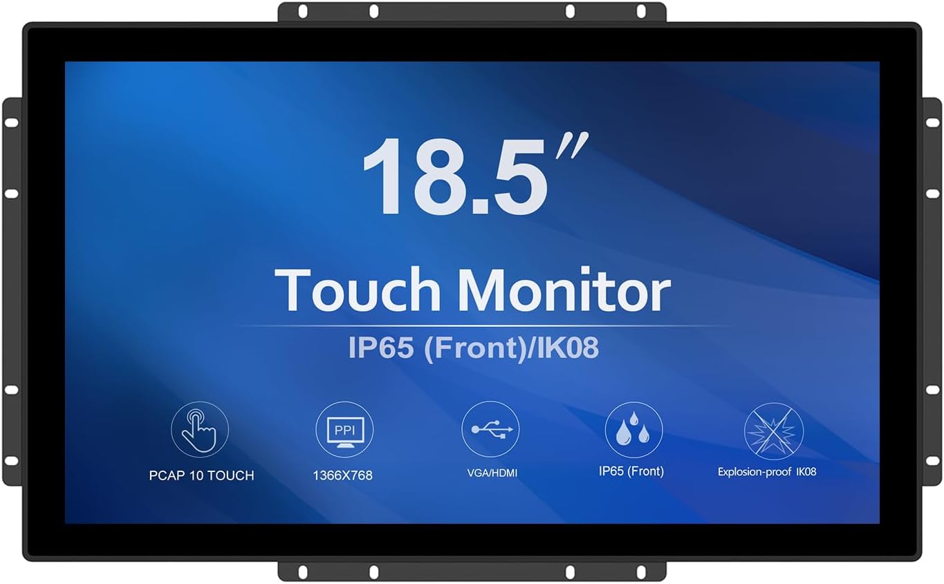 GreenTouch 18.5 Industrial Touch Monitor Open Frame, HDMI/VGA/DVI Interface, Muliti Touch Capacitive Touch Screen Technology
