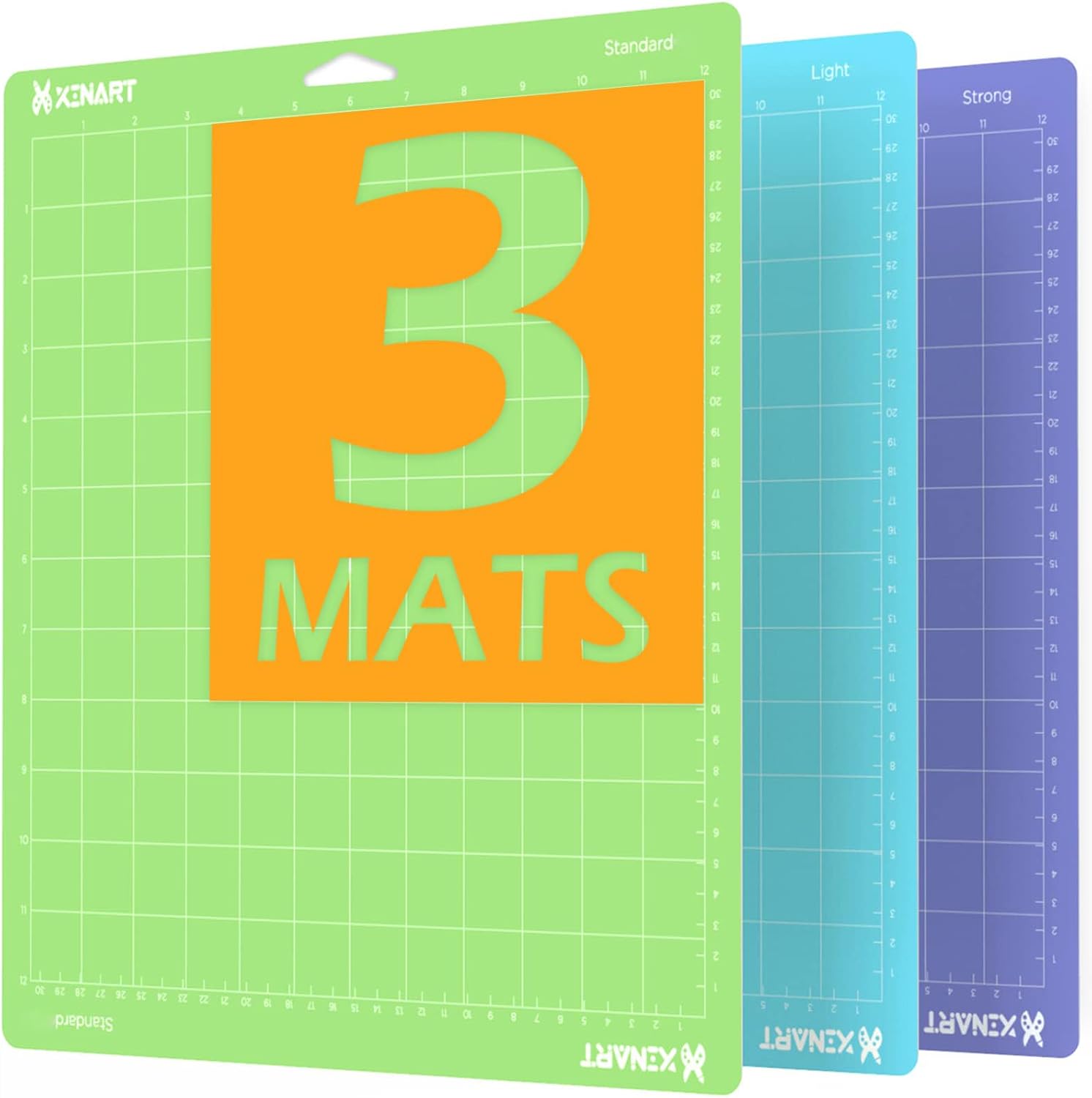 Xinart Cutting Mats for Cricut Maker 3,Maker,Explore 3,Air 2,12x24 inch Variety Replacement Cut Mat Compitable with Cricut Machines 3 Mats