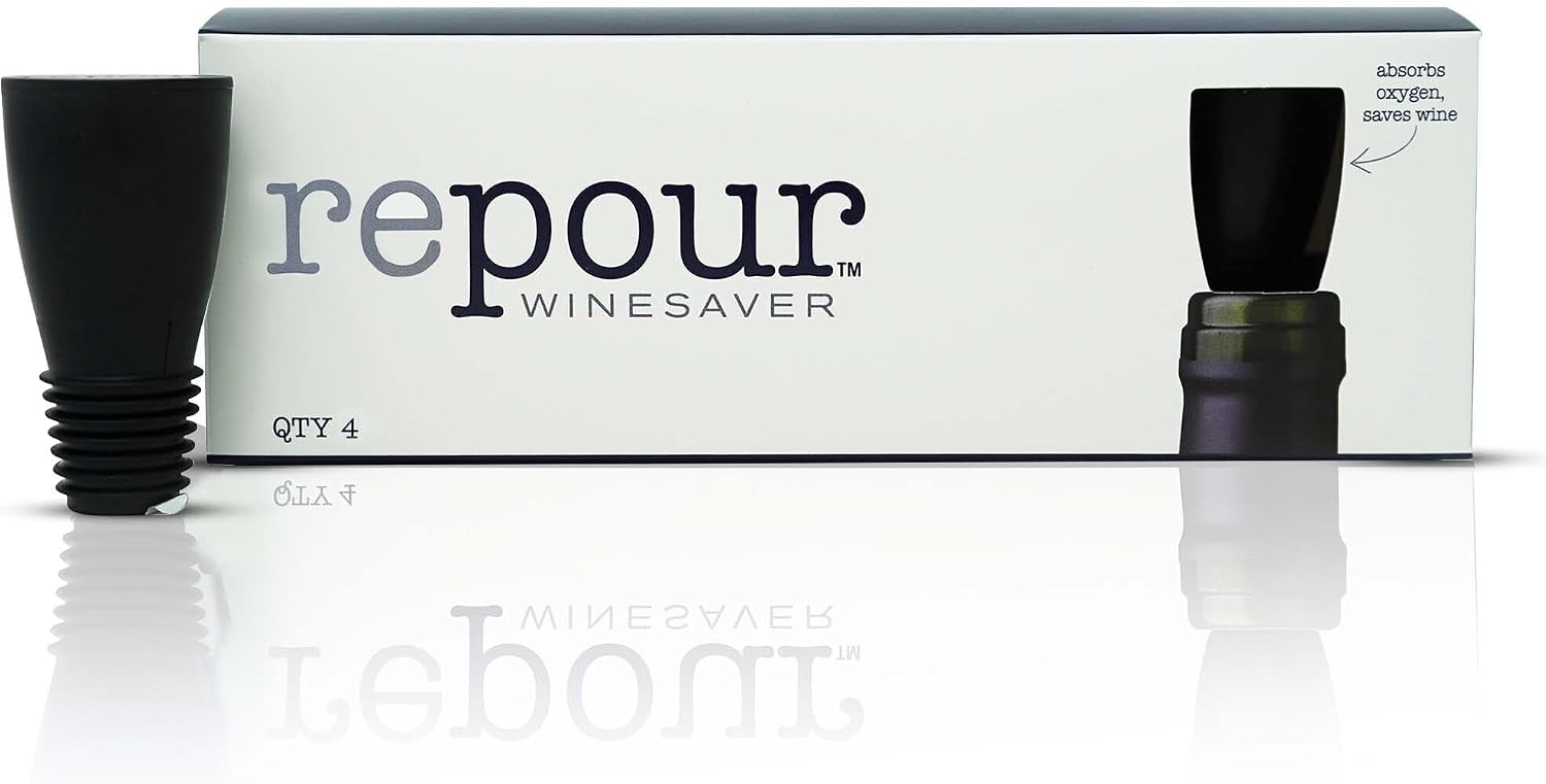 Wine Saver - Wine Preserver and Stopper - Removes Harmful Oxygen from your Wine Simply and Effectively - Indigo Blue 4 Pack