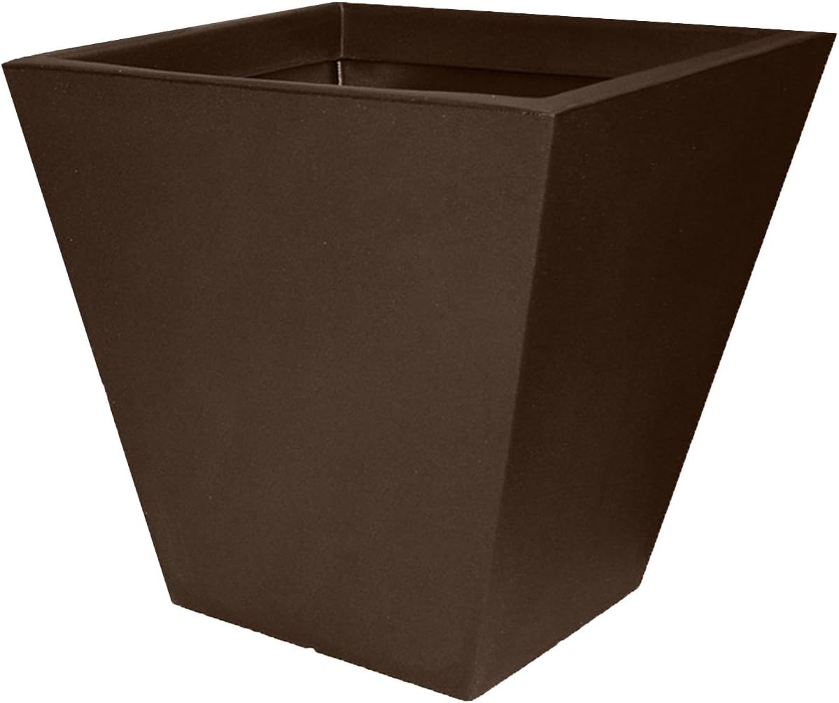 Tusco CT22BK Cosmo Square Planter, Black, 22-Inch
