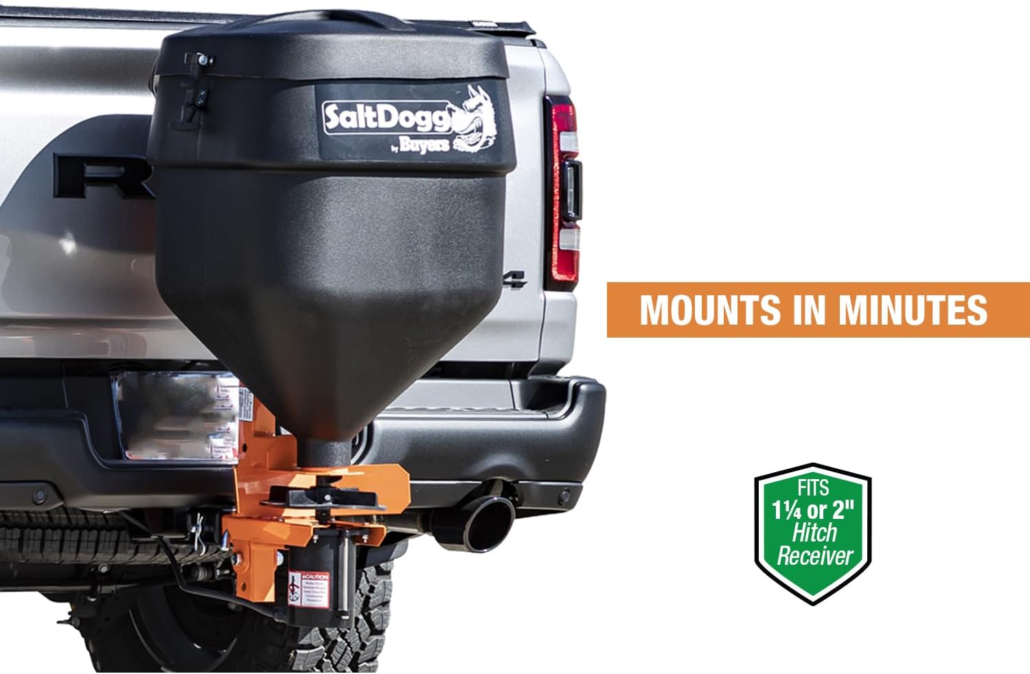 Buyers Products SaltDogg TGSUV1B Tailgate Salt Spreader, 4.4 Cu Ft / 331 lb Capacity, Hitch Mount, for SUV & Pickup Truck, Gravity Feed w/ Manual Gate