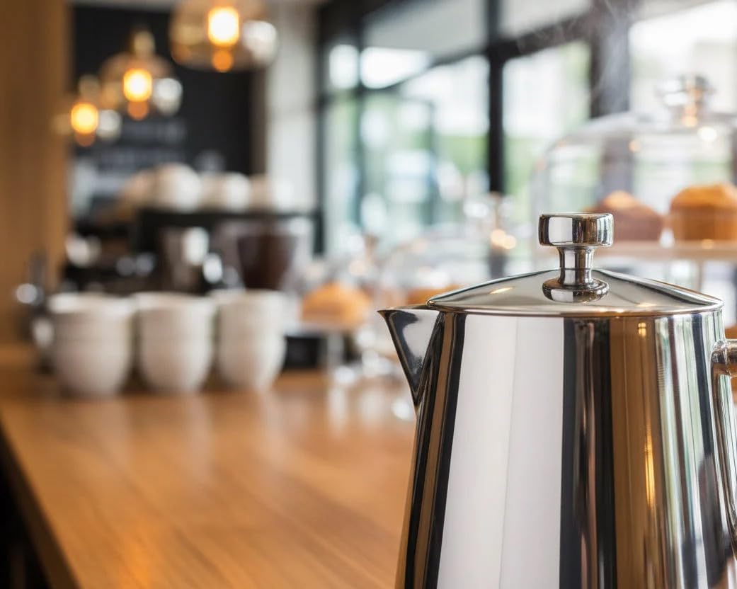 Cuisinox Roma Stovetop Espresso Maker COF-6R, Stainless Steel Coffee Percolator Stovetop, Heat-Resistant & Non-Reactive, 6-Cup Italian Espresso Maker Easy to Clean, Durable Stove Top Percolator