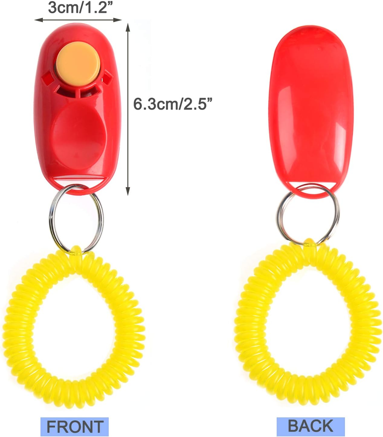 Coolrunner 7pcs 7 Color Universal Animal Pet Dog Training Clicker | with Wrist Bands Strap
