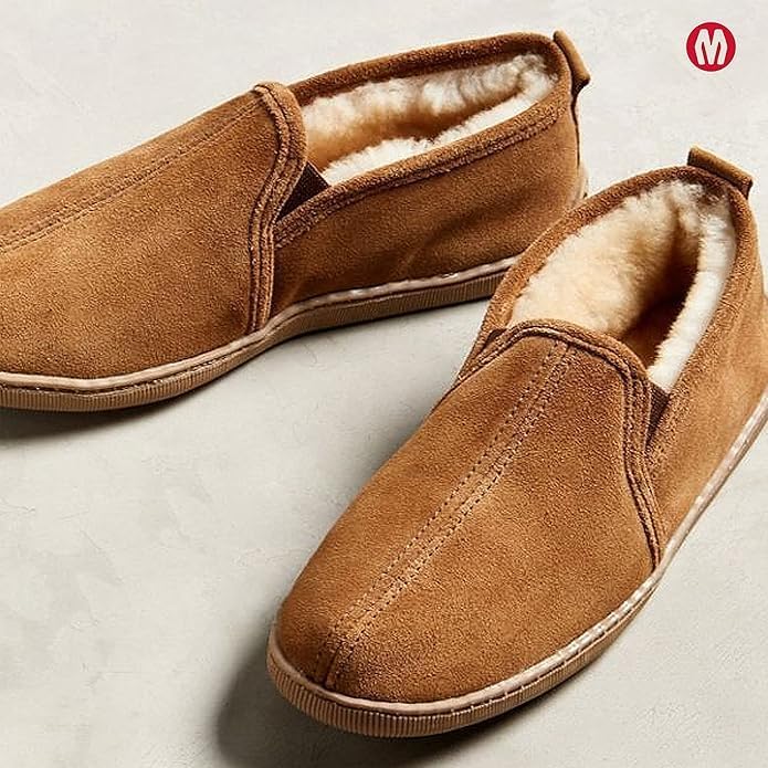 Minnetonka Men's Twin Gore Sheepskin Slippers