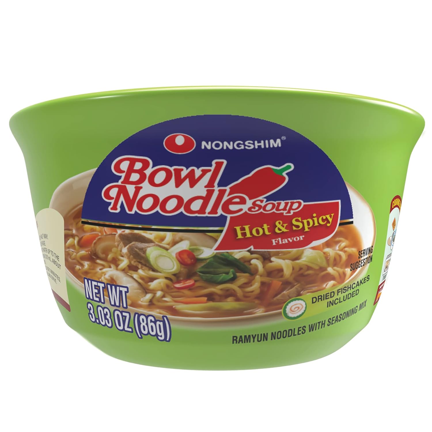 Nongshim HOT & SPICY Noodle Soup, 3.03 Ounce (Pack of 1)