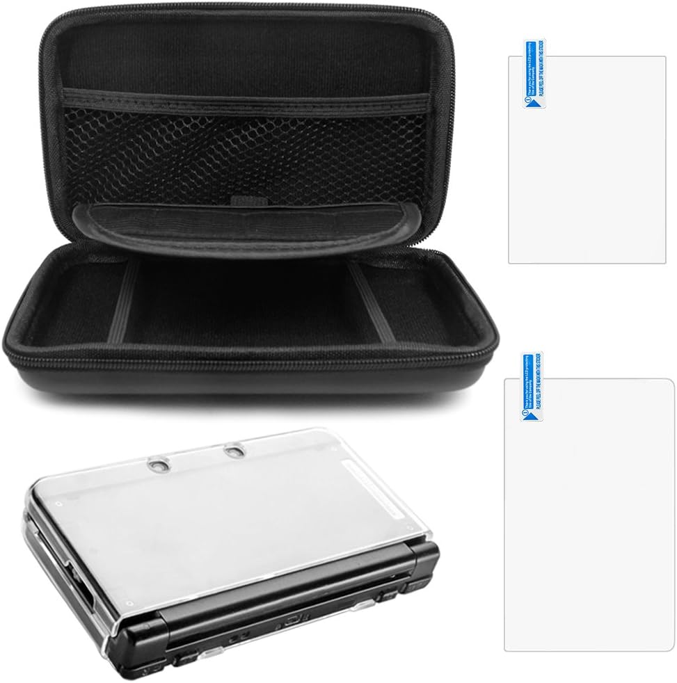 Protective Carrying Case Compatible NEW 3DS XL, with Hard Cover and 2 pcs Screen Protectors, AFUNTA Hard Shell Travel Bag
