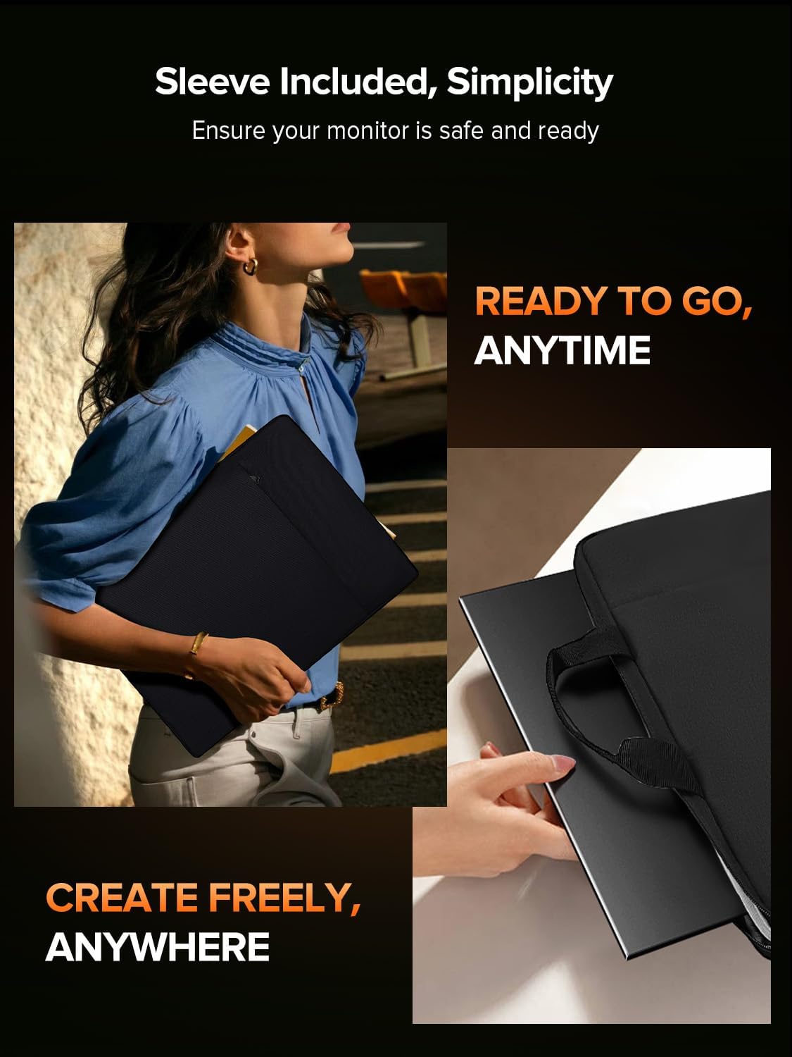 UPERFECT 18.5" 120Hz Portable Monitor, 125% sRGB Large Gaming Monitor