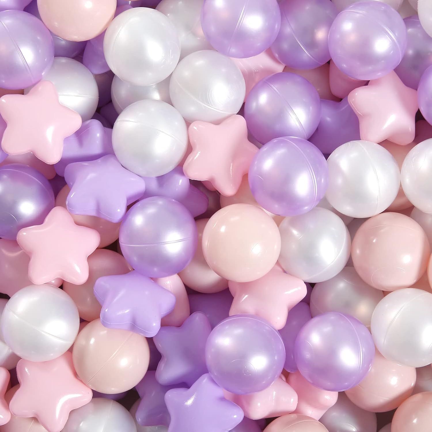 GOGOSO Ball Pit Balls 100 PCS for Toddles, Kids Plastic Balls for Ball Pit, Pool, Pink Party Accessories, Birthday Decoration