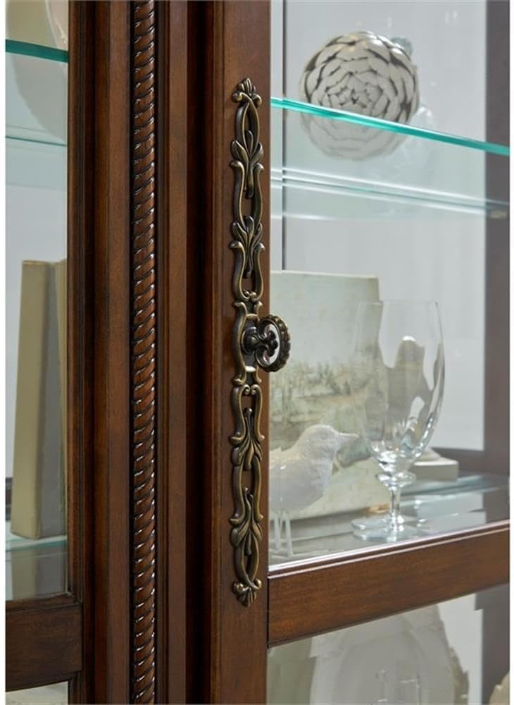 Pulaski Curved End Curio, 53 by 17 by 82-Inch, Brown